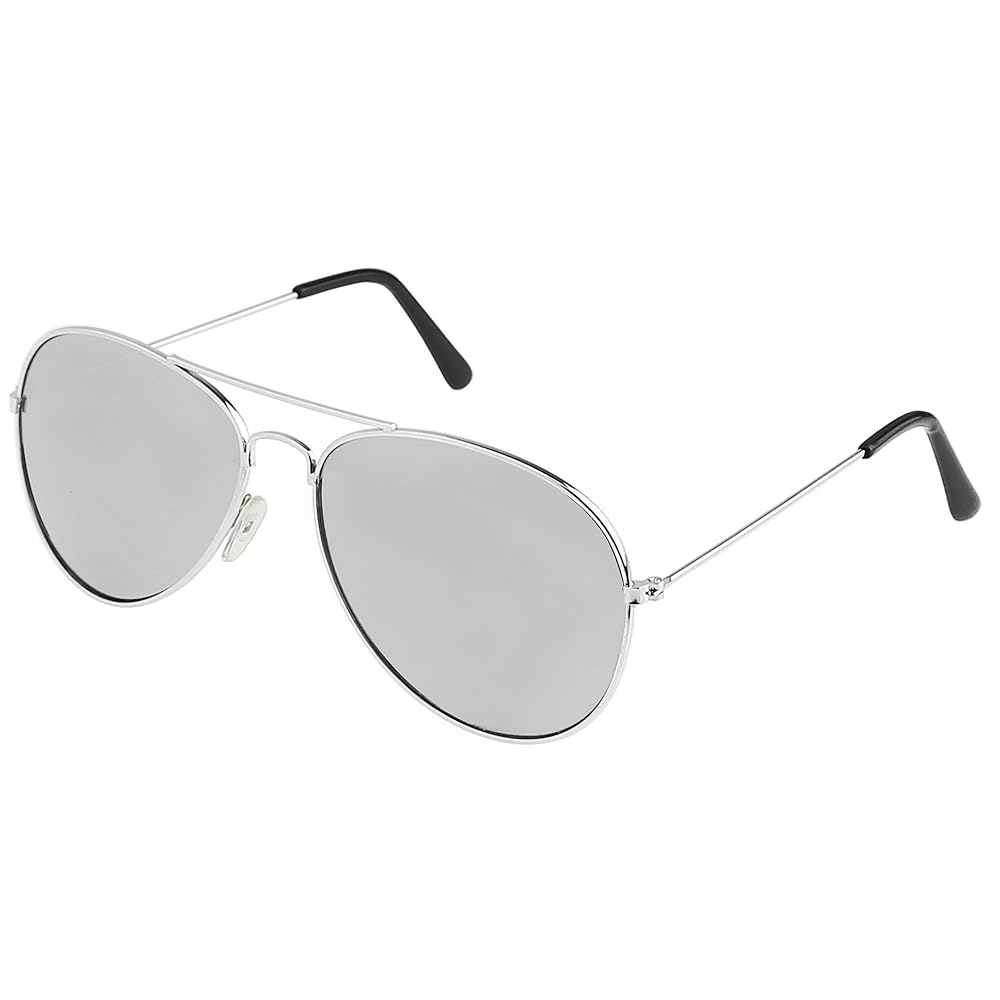 Amazon.com: Skeleteen Silver Mirrored Aviator Sunglasses